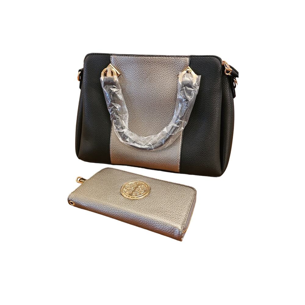 Brand New Black and‎ Silver Dasein Purse and wallet set